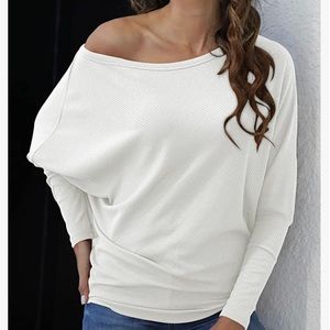 NWT!! White Off-the-Shoulder Sweater, Size Medium